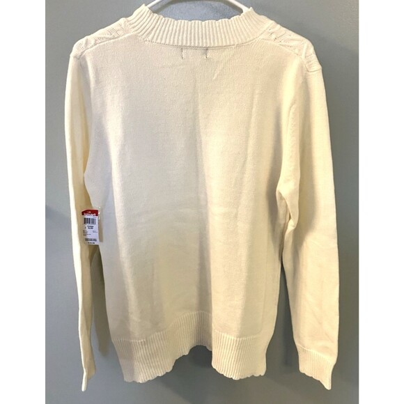 Basic Editions NWT Womens Scalloped Edge White Sweater Size XL - Picture 8 of 8
